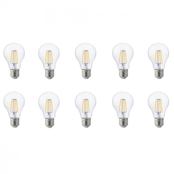 HLW LED LED Lamp 10 Pack Filament E27 6W Natuurlijk Wit 4200K HLW LED LED Lamp 10 Pack Filament E27 6W Natuurlijk Wit 4200K
