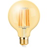 Tien warmwitte 6W LED globe filament lampen E27 G125 met 2200K en 540 lumen lichtopbrengst