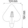 Rustieke hartvormige LED lamp filament met E27 fitting, 6W vermogen en warme 2200K lichtkleur