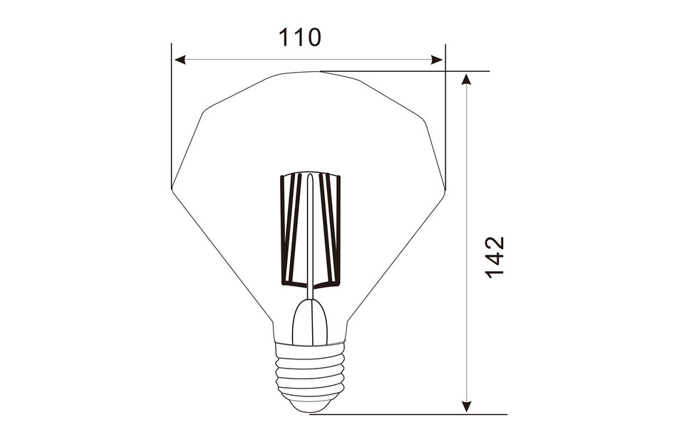 HLW LED LED Filament Lamp Trion Topus E27 4W 2700K Aluminum Amber