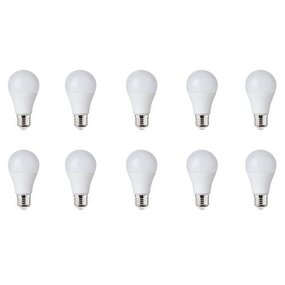 LED Lamp 10 Pack E27 Fitting 8W Helder/Koud Wit 6500K LED Lamp 10 Pack E27 Fitting 8W Helder/Koud Wit 6500K