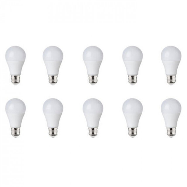 LED Lamp 10 Pack E27 Fitting 10W Warm Wit 3000K Lichtbronnen