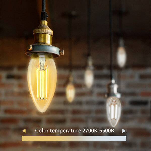 HLW LED LED Lamp Filament Trion Globin E27 Fitting 6W 3000K Rookkleur Aluminium HLW LED LED Lamp Filament Trion Globin E27 Fitting 6W 3000K Rookkleur Aluminium