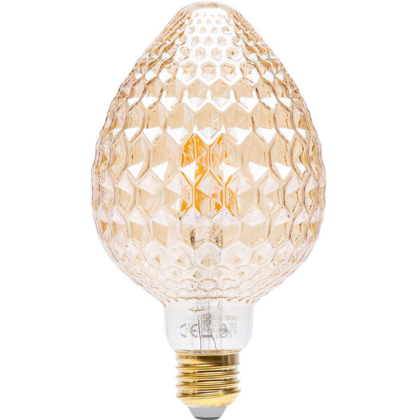 HLW LED LED Lamp Trion Lamba Set 2 Stuks E27 4W Warm Wit 3000K Amber Glas HLW LED LED Lamp Trion Lamba Set 2 Stuks E27 4W Warm Wit 3000K Amber Glas