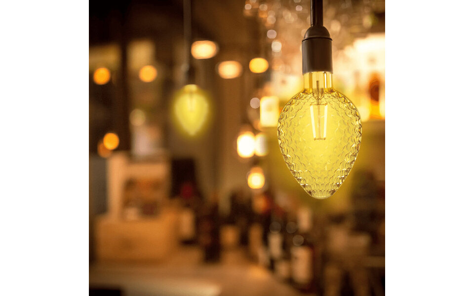 HLW LED LED Lamp Trion Lamba Set 2 Stuks E27 4W Warm Wit 3000K Amber Glas