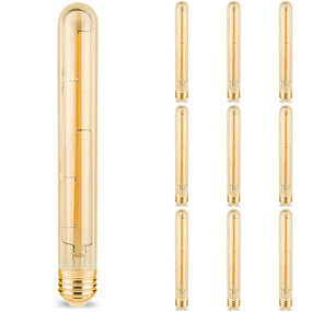 Voordeelpak 10x LED Lamp E27 Buis Filament Brinton 6W T30 Dimbaar 2200K Voordeelpak 10x LED Lamp E27 Buis Filament Brinton 6W T30 Dimbaar 2200K