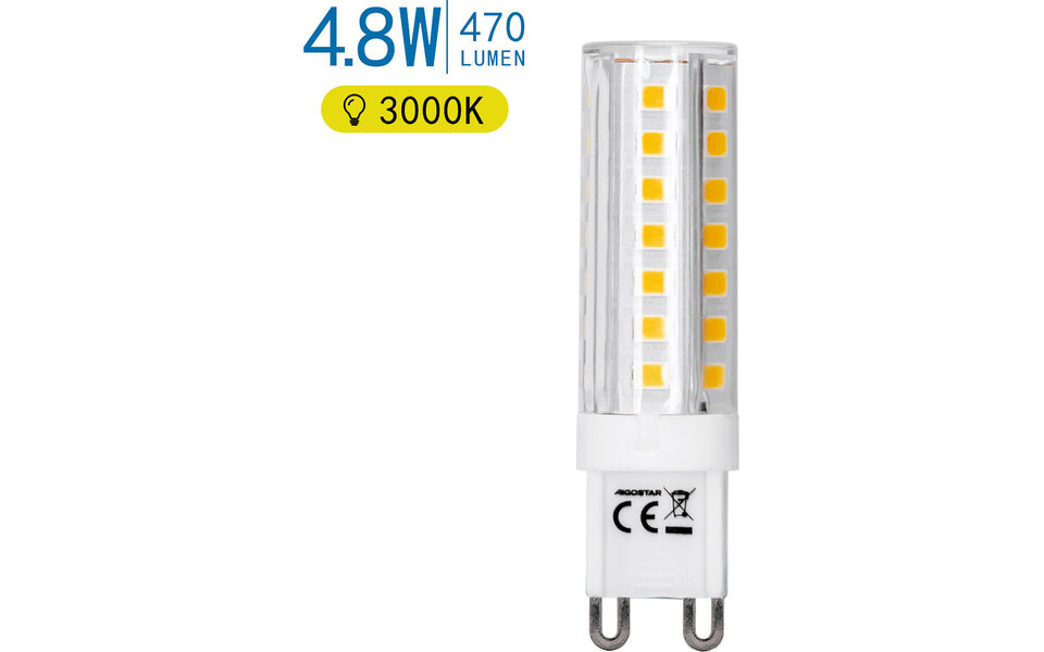 HLW LED Aigi LED Bulb G9 - 4.8W Warm White 3000K | Replaces 40W and Saves Energy