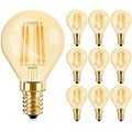 Voordeelpak 10x LED Lamp E14 Kogel Filament - Zeer Warm Wit Amber Voordeelpak 10x LED Lamp E14 Kogel Filament - Zeer Warm Wit Amber