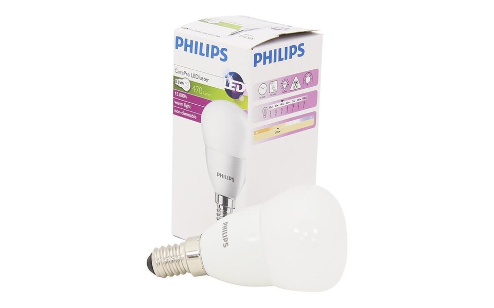 Philips PHILIPS - LED Lamp E14 - Warm Wit 2700K - Vervangt 40W - 5.5W Philips PHILIPS - LED Lamp E14 - Warm Wit 2700K - Vervangt 40W - 5.5W