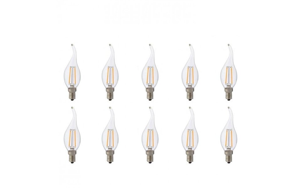 HLW LED 10 Pack LED Bulb - E14 Fitting Filament in Warm White 2700K
