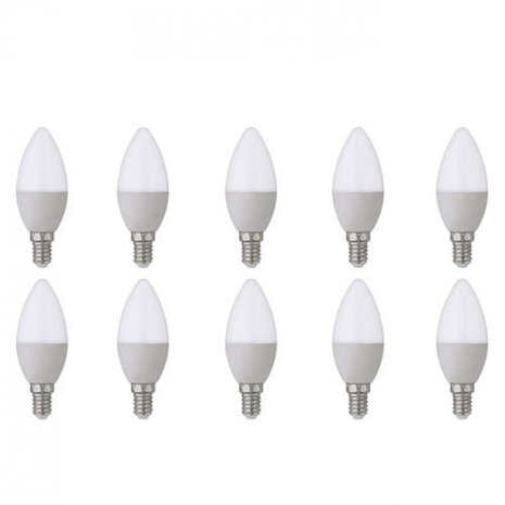 LED Lamp 10 Pack - E14 Fitting - 6W - Helder Koud Wit Licht 6400K LED Lamp 10 Pack - E14 Fitting - 6W - Helder Koud Wit Licht 6400K