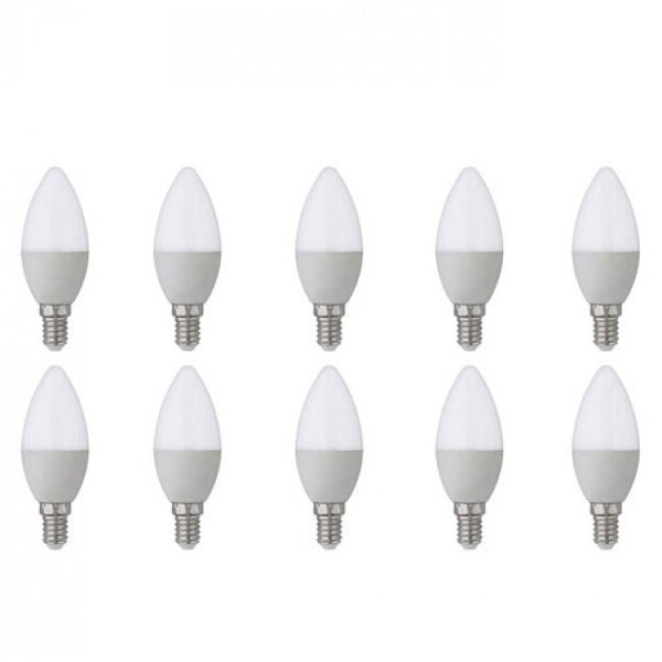 HLW LED LED Lamp 10 Pack - E14 Fitting - 6W - Helder Koud Wit Licht 6400K HLW LED LED Lamp 10 Pack - E14 Fitting - 6W - Helder Koud Wit Licht 6400K
