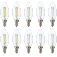 LED Candle Bulb E14 - Dimmable Warm White Filament 10-Pack LED Candle Bulb E14 - Dimmable Warm White Filament 10-Pack