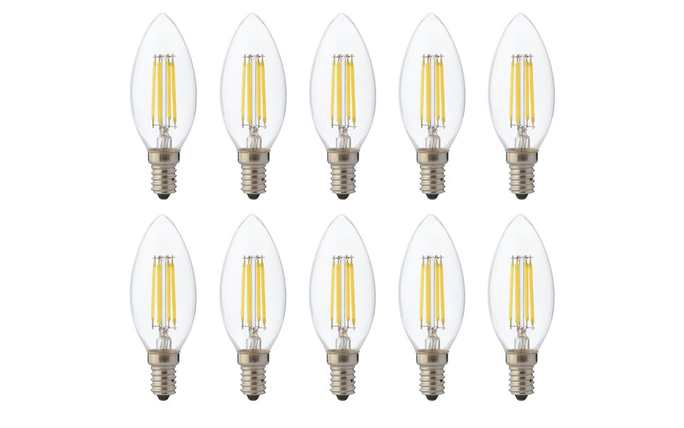 HLW LED LED Bulb 10-Pack E14 - Dimmable Filament Candle Bulb Warm White 2700K