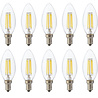 LED Kaarslamp E14 - Dimbaar Warm Wit Filament 10-Pack Lichtbronnen