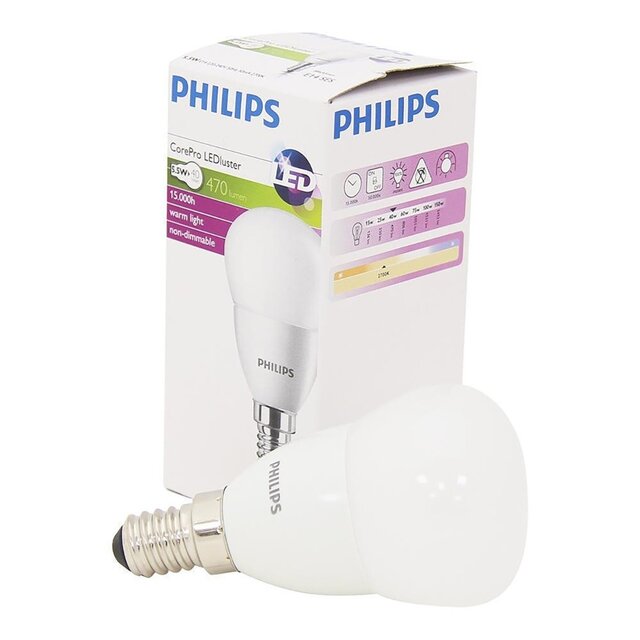 Philips PHILIPS LED Bulb 10 Pack - E14 Fitting, Warm White 2700K, 5.5W