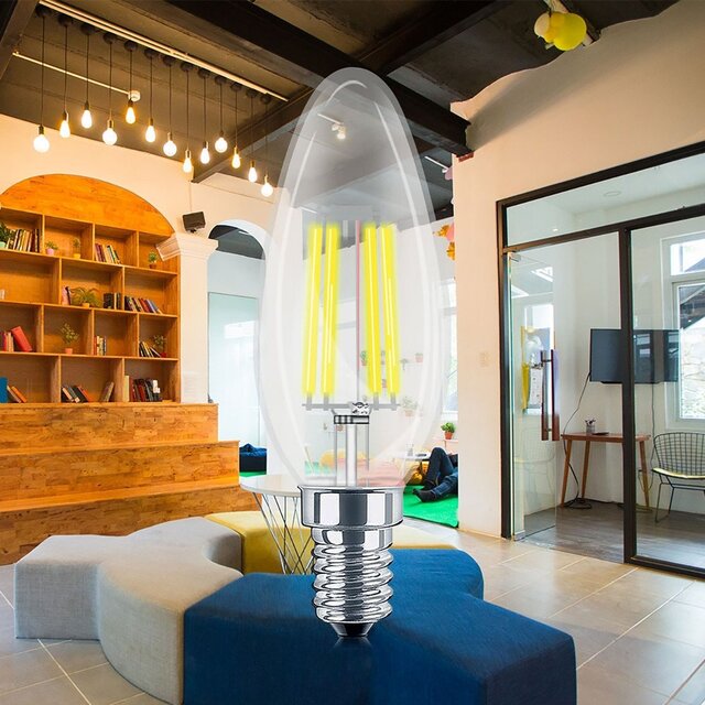 HLW LED Value Pack 10x Dimmable E14 Candle Filament LED Bulb - Warm White HLW LED Value Pack 10x Dimmable E14 Candle Filament LED Bulb - Warm White