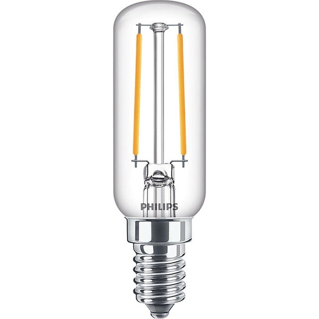 Tien warmwitte E14 LED filament lampen van 2.1W met 2700K en 250 lumen lichtopbrengst