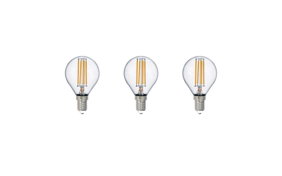 HLW LED Trion Tropin Set van 3 LED Lampen E14 - Filament - Warm Wit 2700K HLW LED Trion Tropin Set van 3 LED Lampen E14 - Filament - Warm Wit 2700K