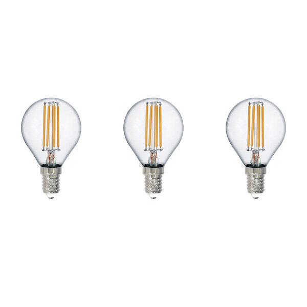 HLW LED Trion Tropin Set van 3 LED Lampen E14 - Filament - Warm Wit 2700K HLW LED Trion Tropin Set van 3 LED Lampen E14 - Filament - Warm Wit 2700K