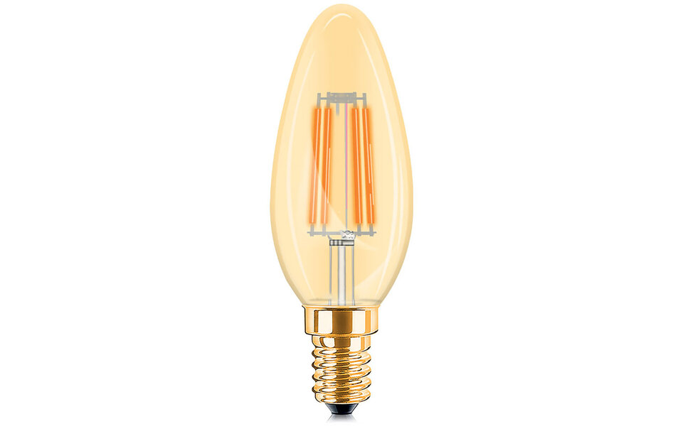 HLW LED LED Bulb E14 Candle Filament - Brinton Amber 4W Dimmable for Warmth HLW LED LED Bulb E14 Candle Filament - Brinton Amber 4W Dimmable for Warmth
