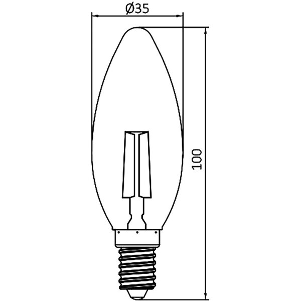 HLW LED LED Lamp E14 Kaars Filament - Brinton Amber 4W Dimbaar voor Warmte HLW LED LED Lamp E14 Kaars Filament - Brinton Amber 4W Dimbaar voor Warmte