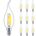 Philips - Dimmable LED Bulb E14 - Filament Candle - 10 Pieces