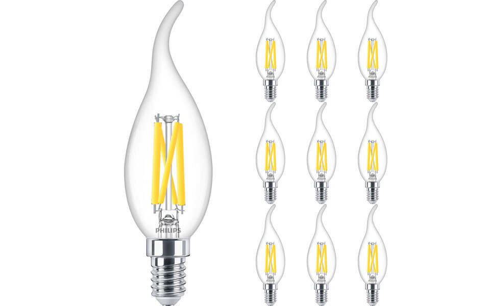 Philips Philips - Dimbare LED Lamp E14 - Filament Kaars - 10 Stuks