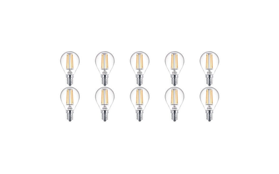 Philips PHILIPS LED Bulb 10 Pack - E14 Fitting - Warm White 2700K - Replaces 40W Philips PHILIPS LED Bulb 10 Pack - E14 Fitting - Warm White 2700K - Replaces 40W