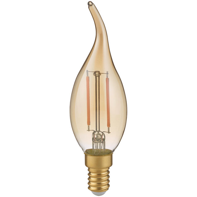 E14 LED Kaarslamp - Filament - Amber - Warm Wit - 2W Lichtbronnen