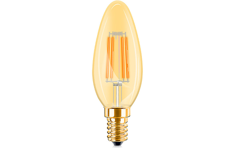 HLW LED Brinton LED Lamp E14 Candle Filament Amber - 4W 360lm - Very Warm White HLW LED Brinton LED Lamp E14 Candle Filament Amber - 4W 360lm - Very Warm White