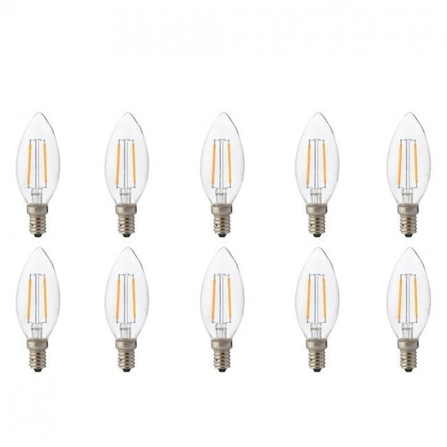 LED Kaarslamp E14 - Warm Wit Filament 10 Pack Lichtbronnen