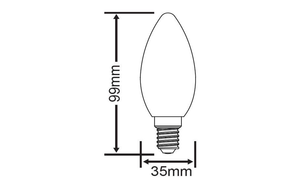 HLW LED LED Lamp E14 - Filament Dimbaar Warm Wit 2700K - Trion Kurza