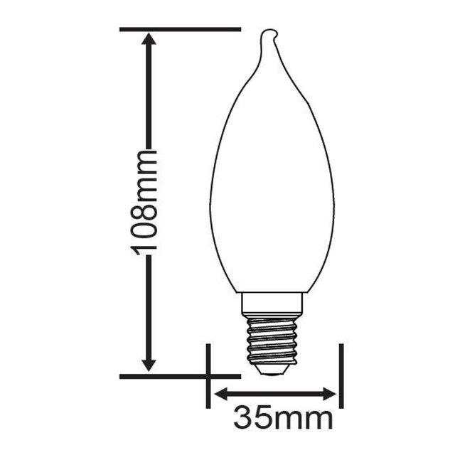 HLW LED Trion Kirza E14 Dimmable LED Bulb - Filament Candle Bulb Warm White 2700K
