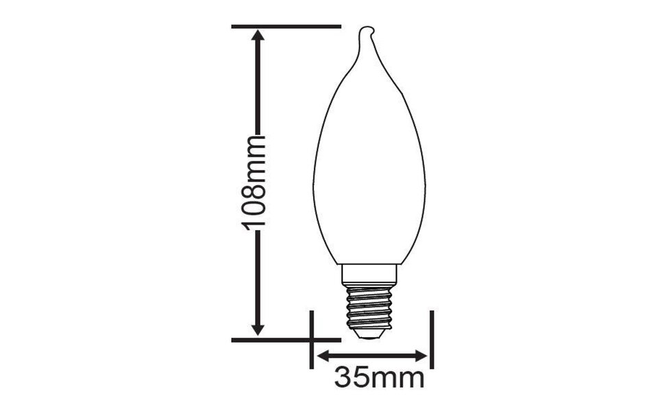 HLW LED Trion Kirza E14 Dimmable LED Bulb - Filament Candle Bulb Warm White 2700K