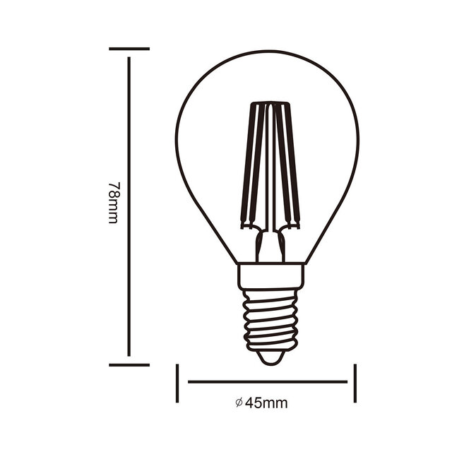HLW LED Trion Topus - LED Bulb E14 - Filament - 4W - Warm White 3000K
