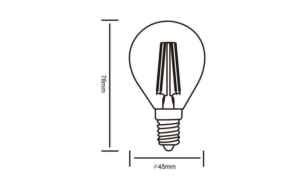 HLW LED Trion Topus - LED Bulb E14 - Filament - 4W - Warm White 3000K