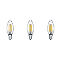 E14 LED Lamp Filament - Set of 3 Warm White Light - 2700K