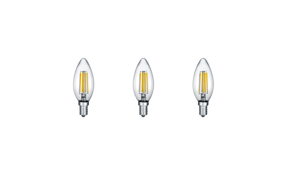 HLW LED E14 LED Lamp Filament - Set of 3 Warm White Light - 2700K