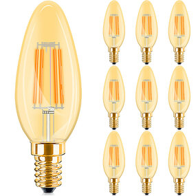 10x E14 LED Lamp Filament Amber - Dimbaar & Zeer Warm Wit 10x E14 LED Lamp Filament Amber - Dimbaar & Zeer Warm Wit