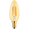 Tien dimbare E14 LED filamentlampen in amber met 4W vermogen en zeer warm wit licht van 2200K Tien dimbare E14 LED filamentlampen in amber met 4W vermogen en zeer warm wit licht van 2200K