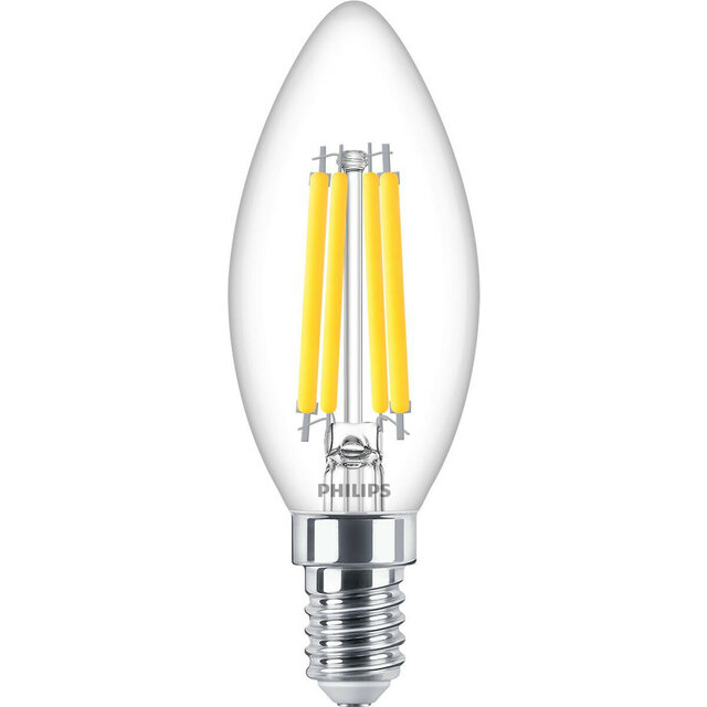 Tien dimbare E14 LED lampen met warm wit licht van 2700K en 470 lumen, 3.4 watt per lamp
