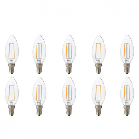 Energiebesparende LED Lampen 10 Pack - E14 Filament Kaarslampen Energiebesparende LED Lampen 10 Pack - E14 Filament Kaarslampen
