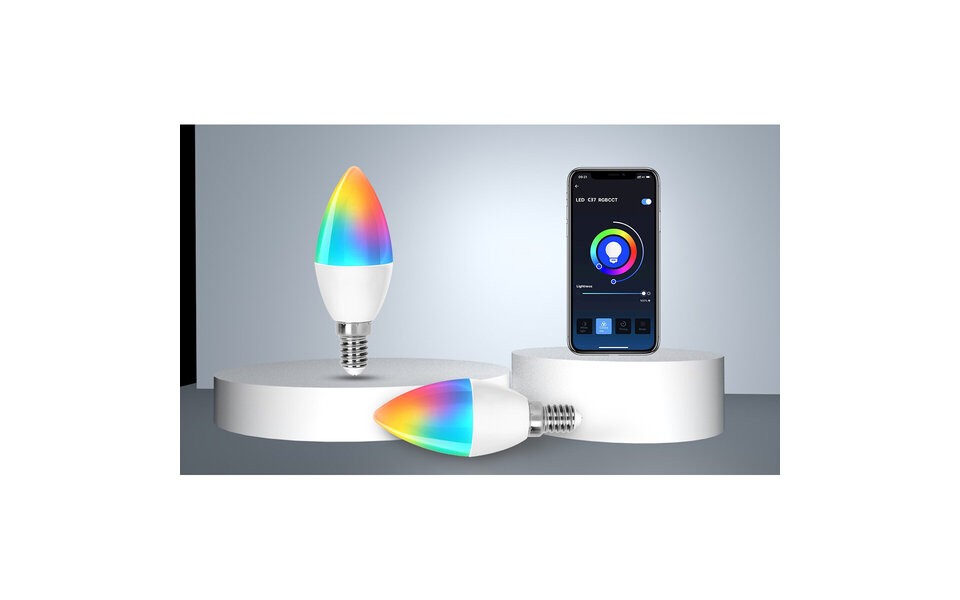 HLW LED Aigi Kiyona - Slimme E14 LED Lamp - C37 - 7W - RGB & Aanpasbare Kleur