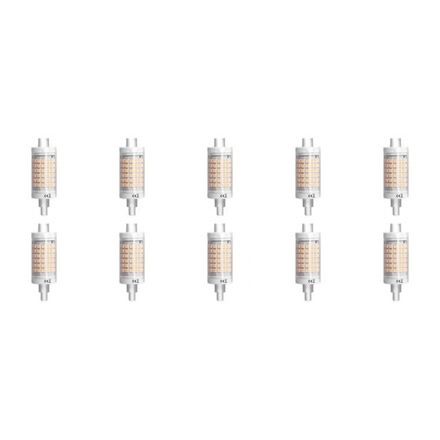 LED Lamp 10 Pack - Aigi - R7S Fitting - 7W - Warm Wit 3000K Lichtbronnen