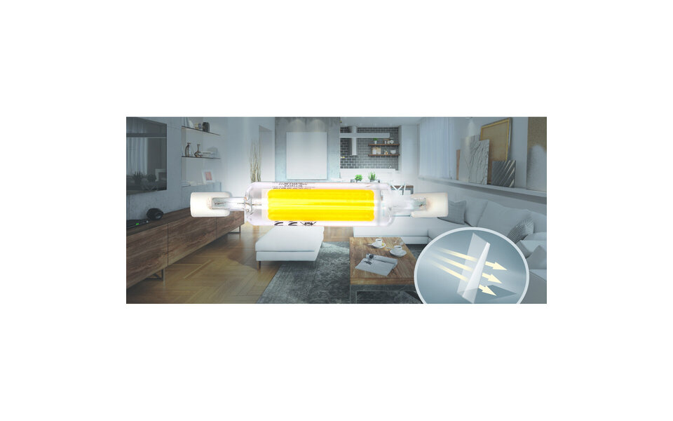 HLW LED Aigi Qolin R7s LED Lamp - Helder/Koud Wit 6500K - 7W en Glas