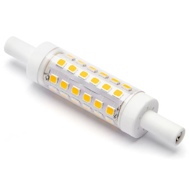 LED lamp R7s met 5W vermogen en warm wit licht van 3000K in langwerpige buisvorm LED lamp R7s met 5W vermogen en warm wit licht van 3000K in langwerpige buisvorm