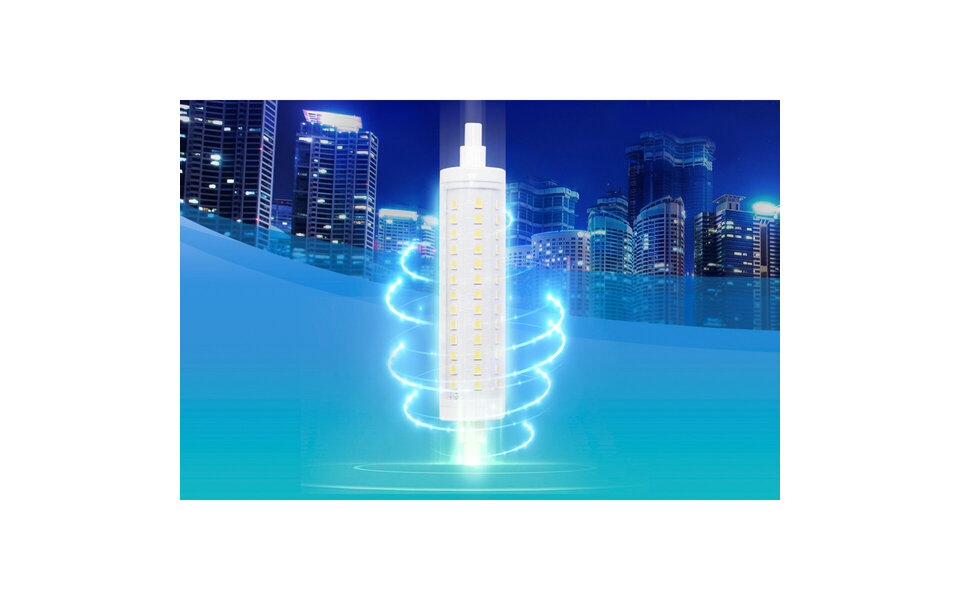 HLW LED LED Lamp Aigi Trunka with R7S Fitting - 9W Warm White Light - Glass