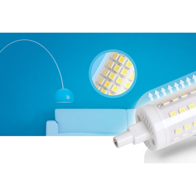 HLW LED LED Lamp Aigi Trunka met R7S Fitting - 9W Warm Wit Licht - Glas