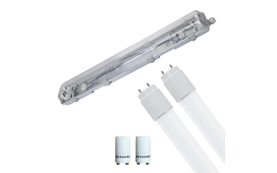 Velvalux LED Waterdichte TL Armatuur 60cm - Dubbel en Koppelbaar Velvalux LED Waterdichte TL Armatuur 60cm - Dubbel en Koppelbaar